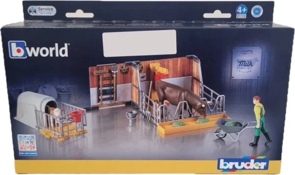 Minto Ag | bworld Cow and Calf Stable with Farmer Bruder